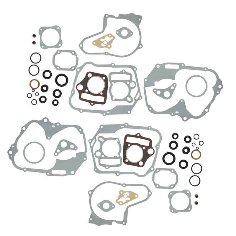 TNJPSEK 2 Pack 110cc Chinese Engine Gasket Kit, 52.4mm Bore Cylinder Head Stator Clutch Intake Gasket Compatible with 107cc 110cc 125cc Engine ATV Dirt Bike Go Kart Quad 4 Wheeler Dune Buggy (1P52FMH) - Image 1